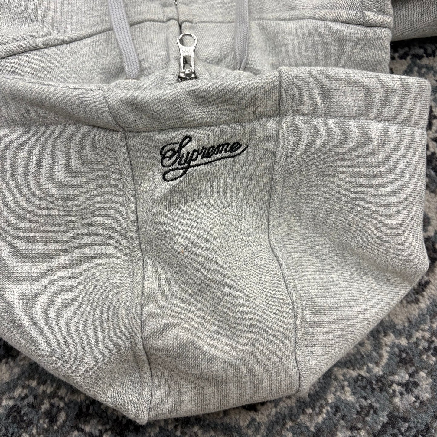 Supreme Nike Zip Up Hooded Sweatshirt Heather Grey