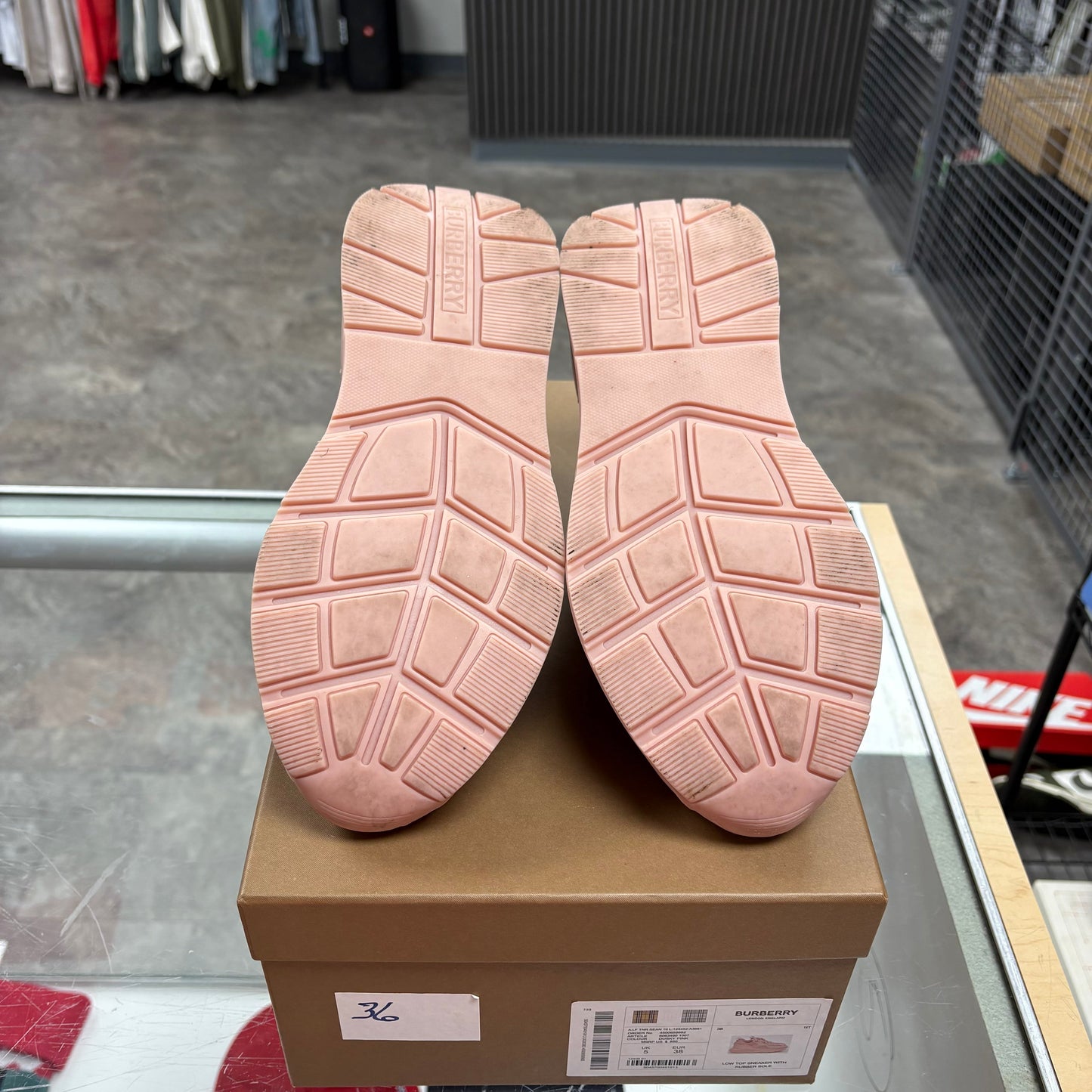 Burberry Low Top Rubber Pink (6)