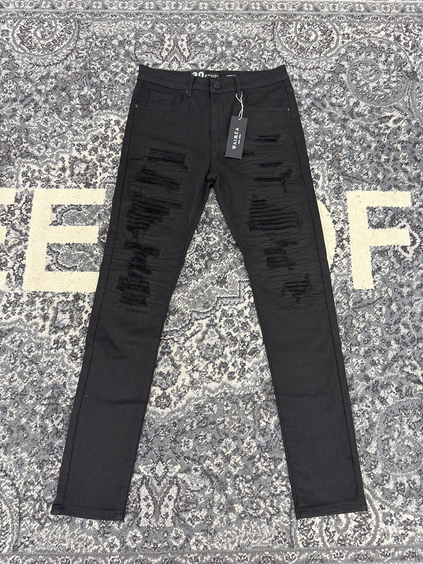 Waimea Jeans Slim Distressed (Black)