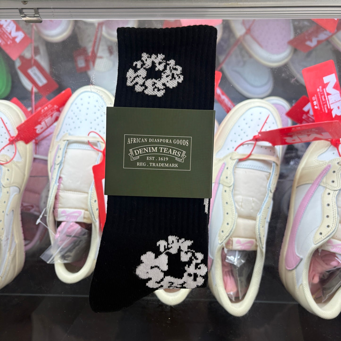 Denim Tears Wreath Socks Black