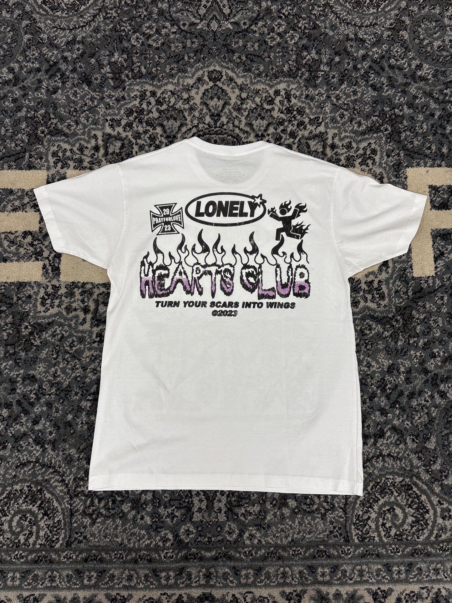 Lonely Hearts Hearts Club Tee (White Purple)