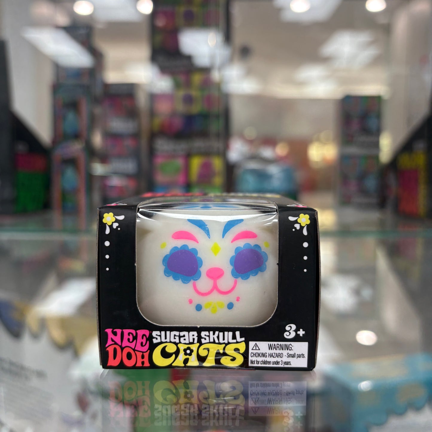 NeeDoh Sugar Skull Cool Cats Squishy Fidget Toy Blue