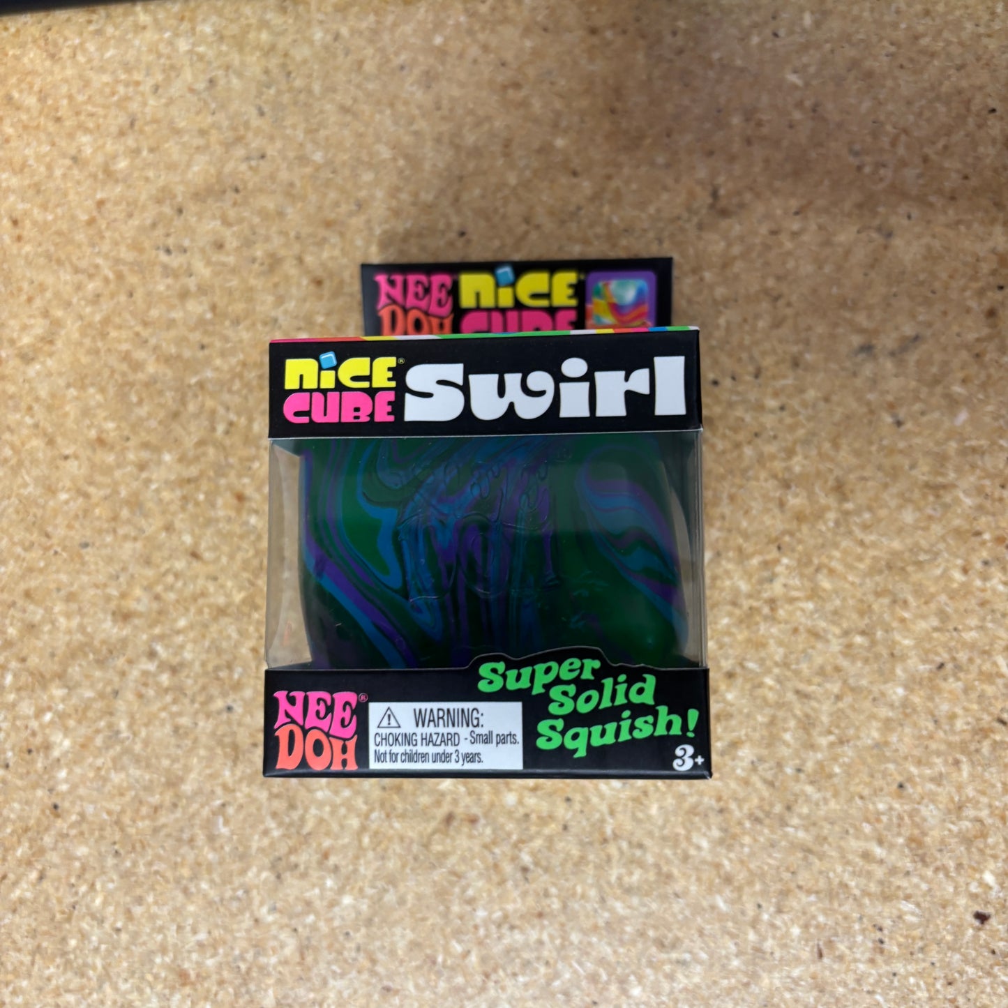NeeDoh Nice Cube Swirl Super Squeeze Green/Purple/Blue