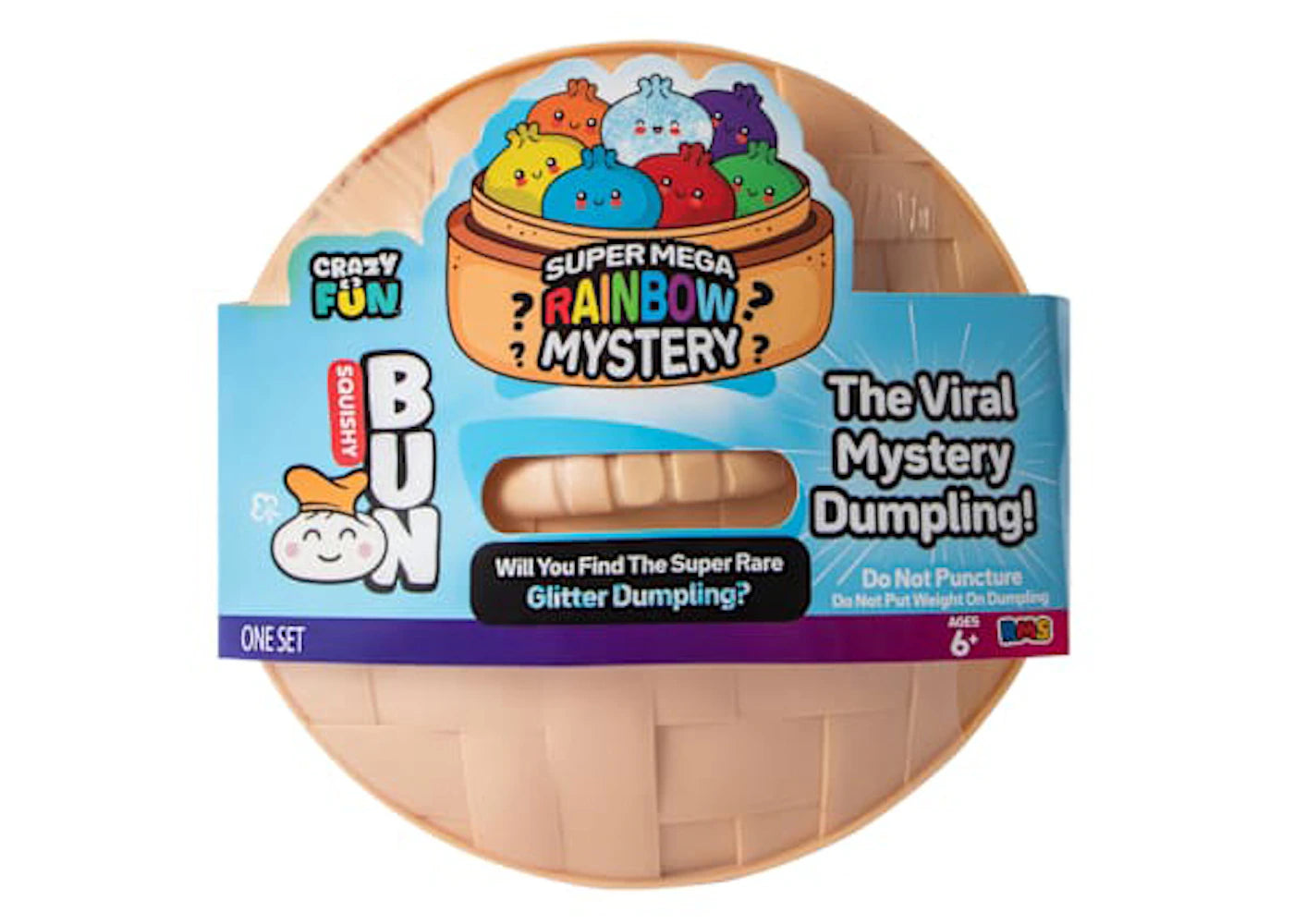 Squishy Bun Super Mega Rainbow Mystery Squishy "Dumpling" (Glitter Version) Blind Box