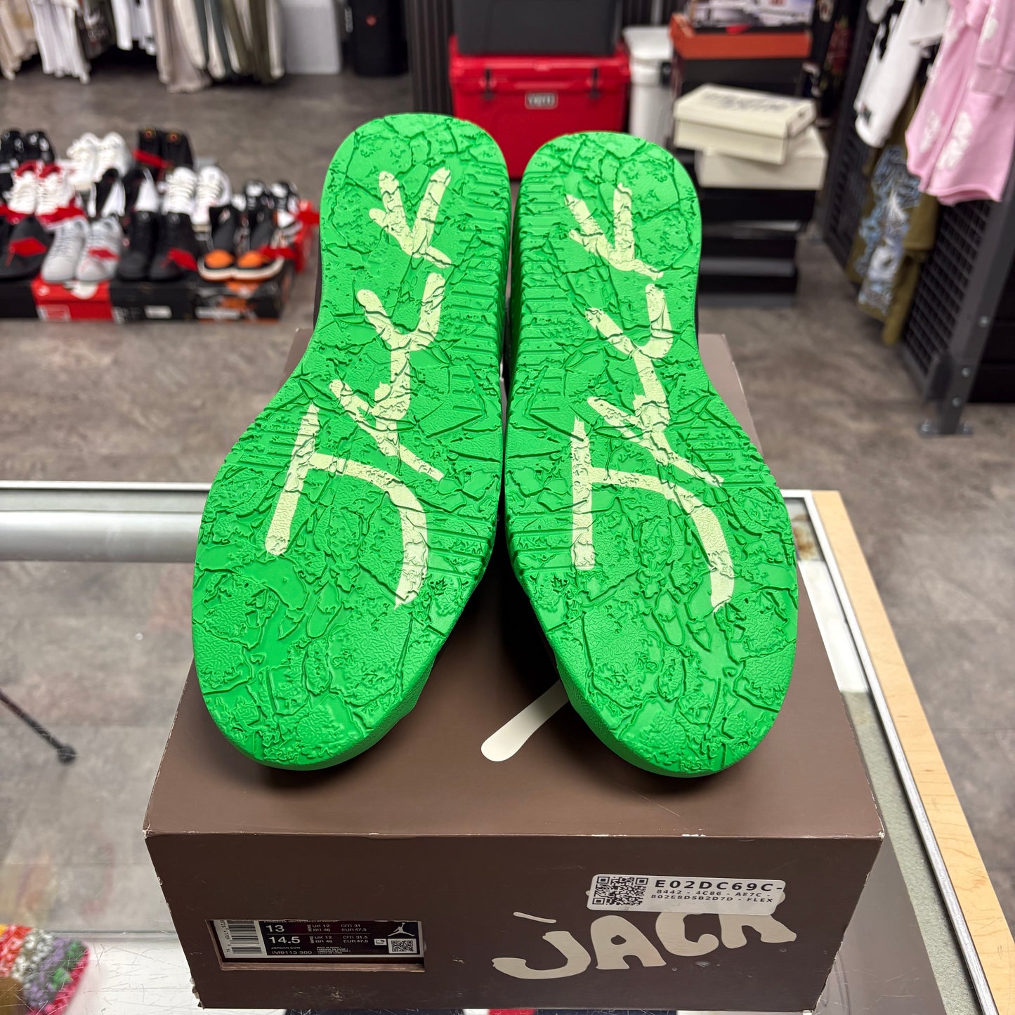 Jordan CJ1 T-Rexx Travis Scott Green Spark