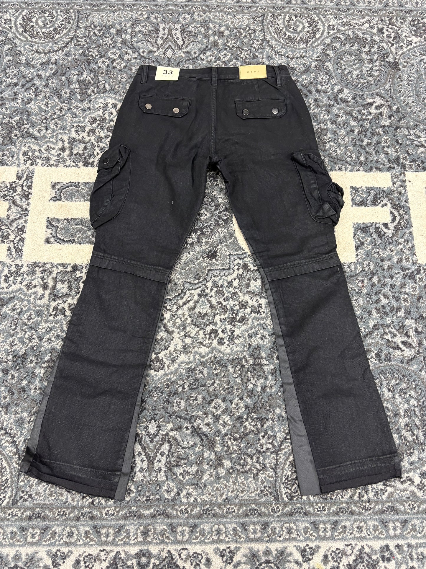 Mnml Waxed Cargo Flare Denim