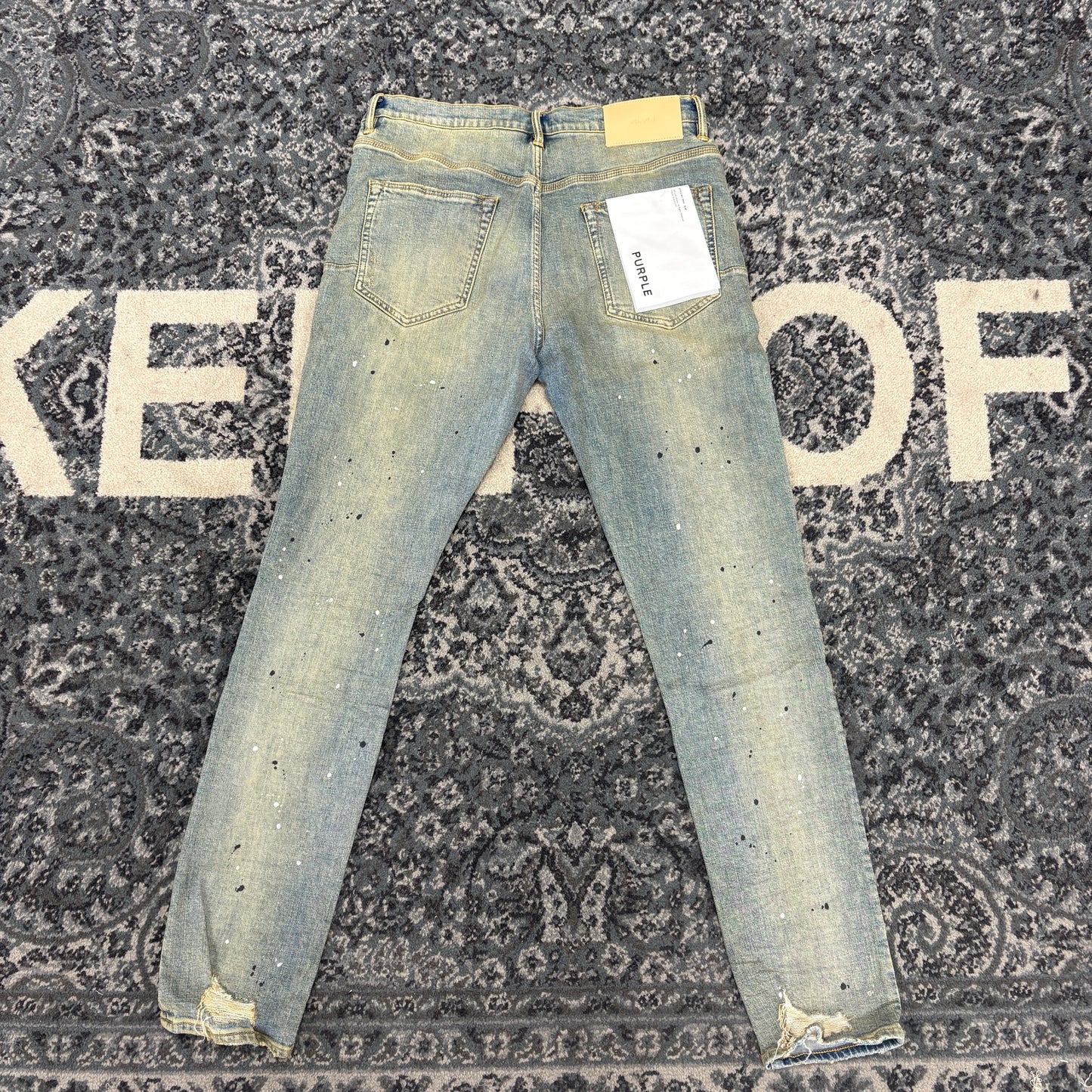 Purple Brand Purple Brand Mid Rise Destroy Paint Jeans Blue