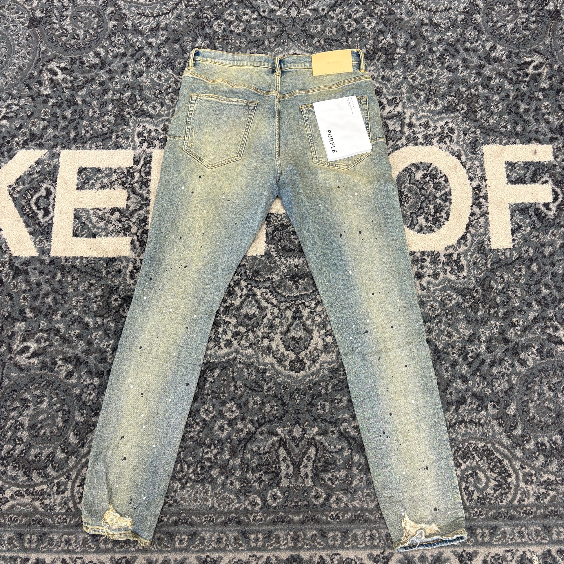 Purple Brand Purple Brand Mid Rise Destroy Paint Jeans Blue