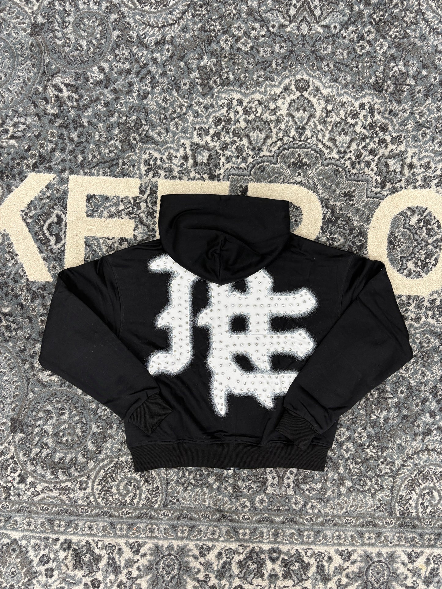 Mixed Emotions Black End Rhinestone Hoodie