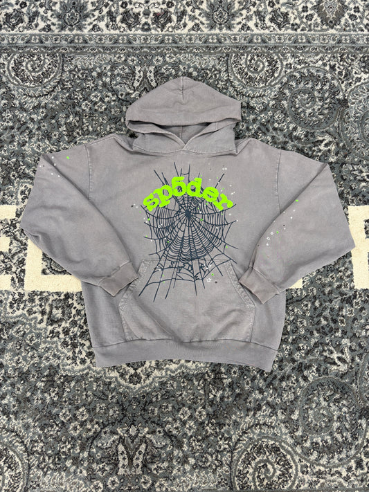 Sp5der Wait Web Hoodie Slate Grey