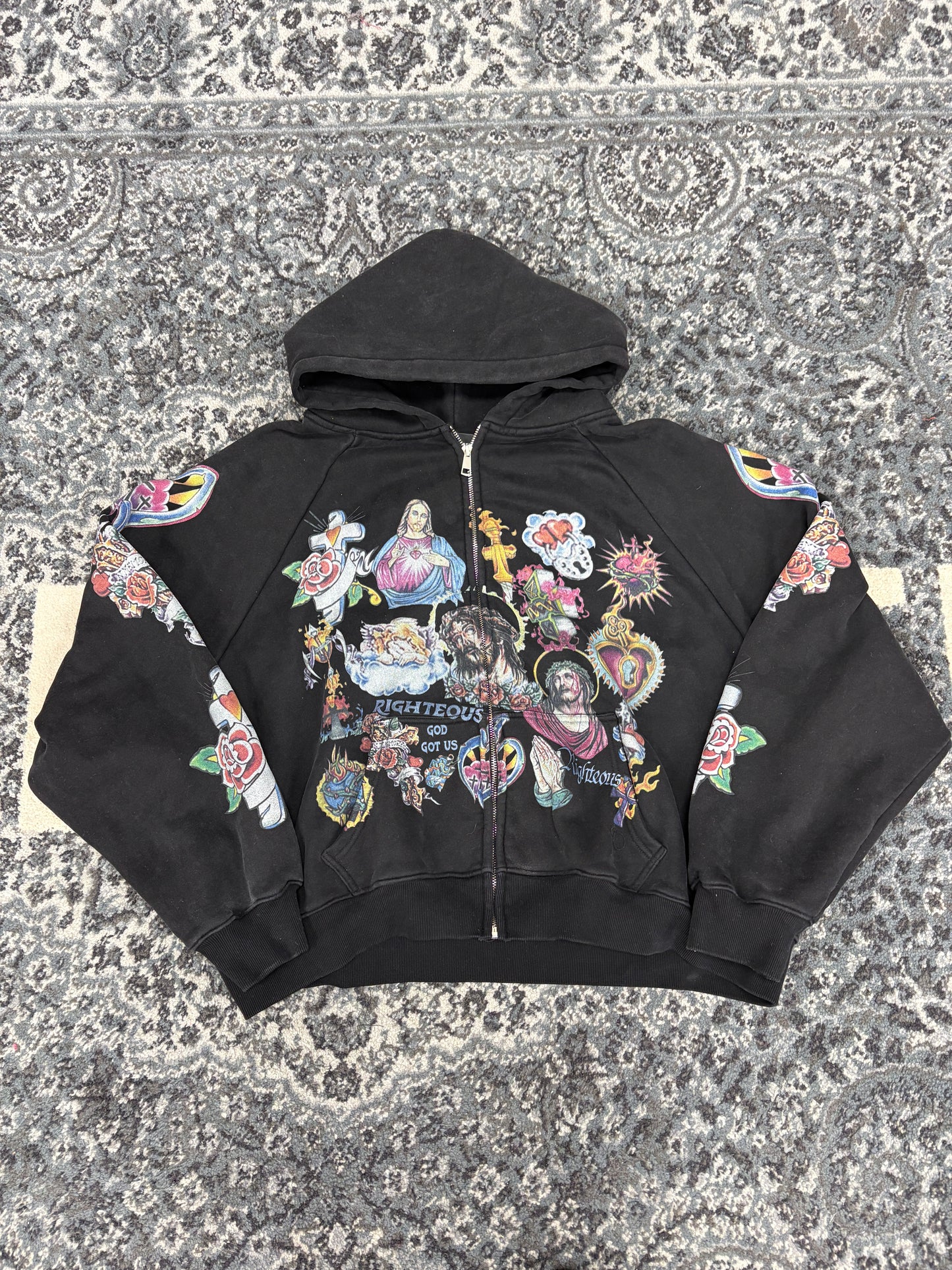 We Are Righteous He Risen Zip Up (Black)