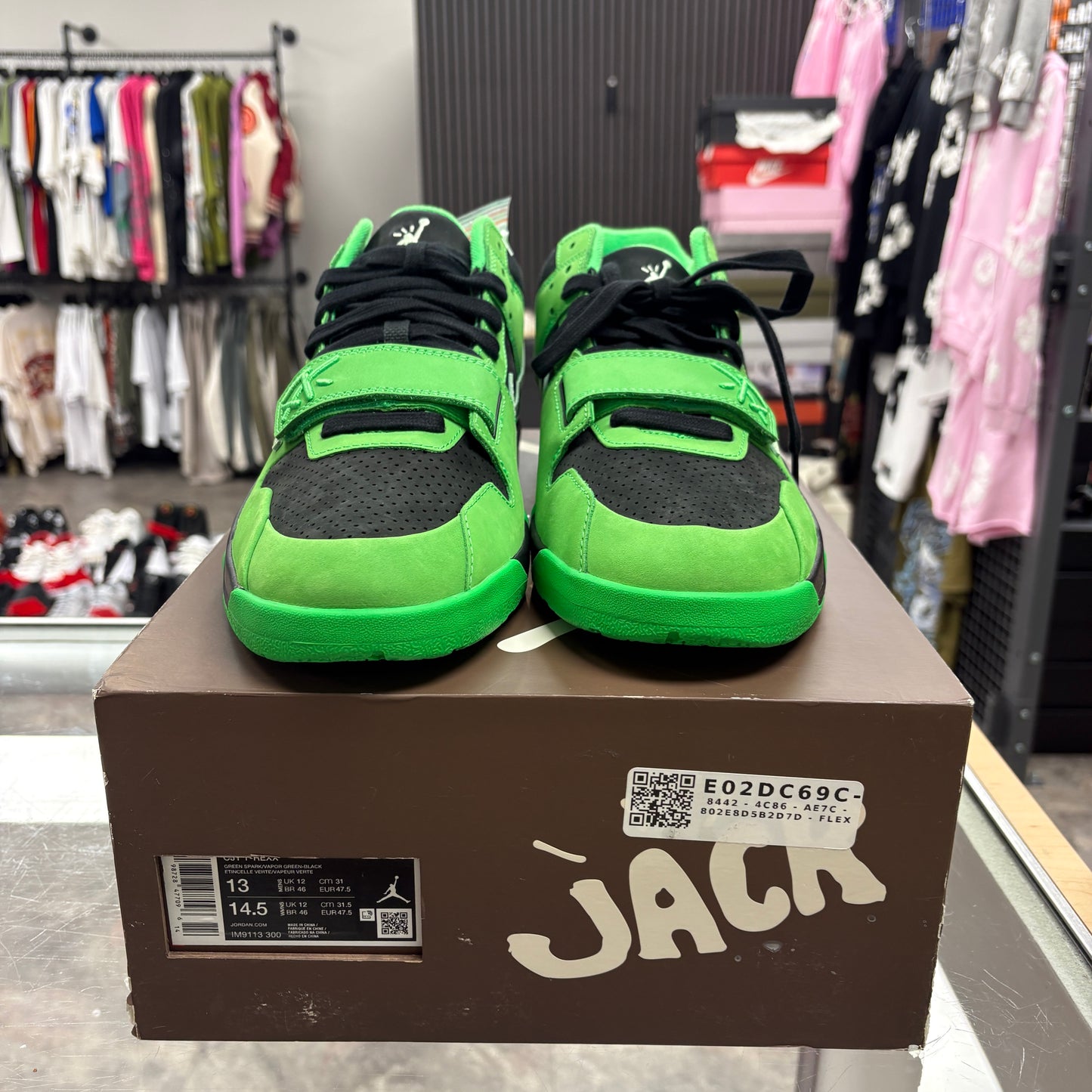 Jordan CJ1 T-Rexx Travis Scott Green Spark