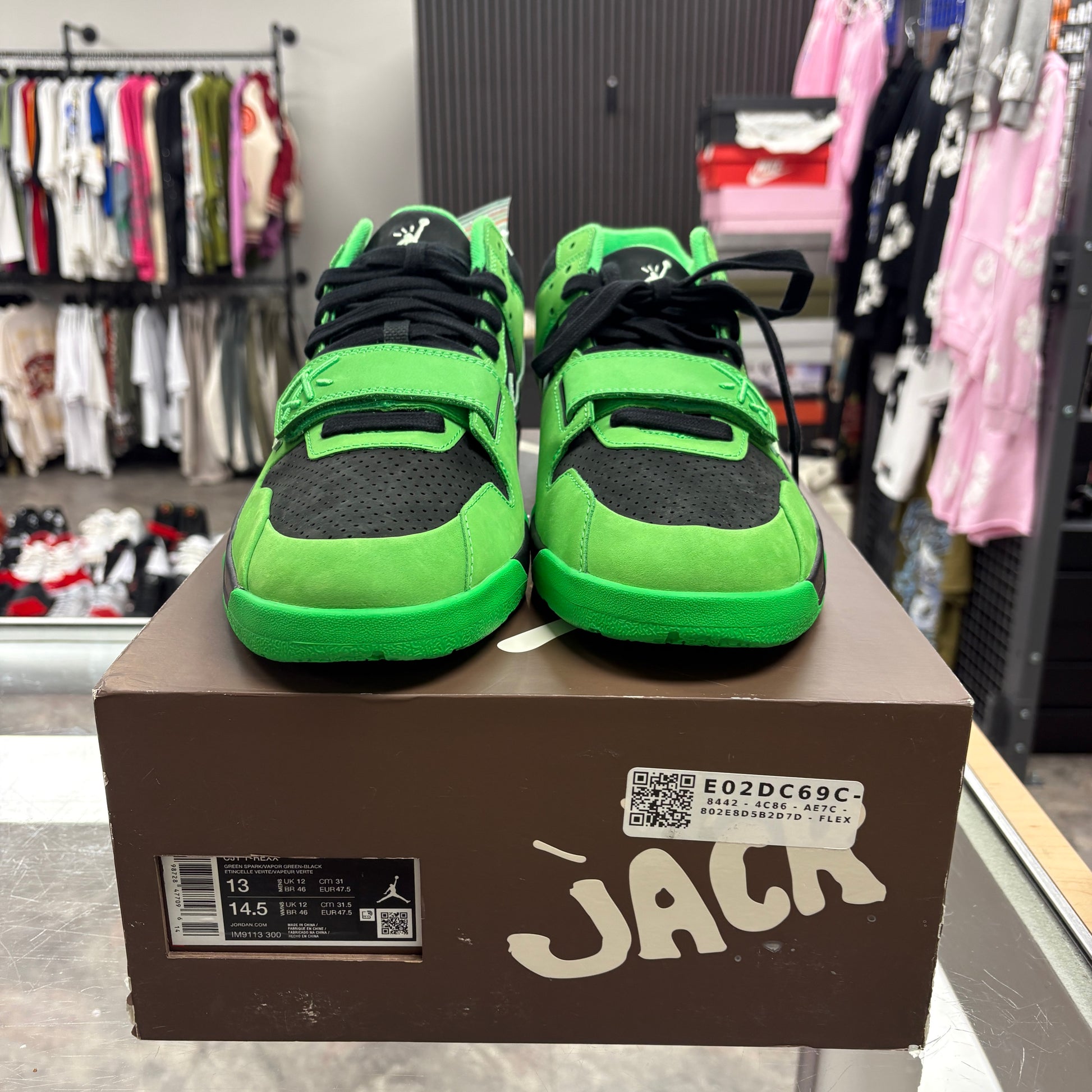 Jordan CJ1 T-Rexx Travis Scott Green Spark