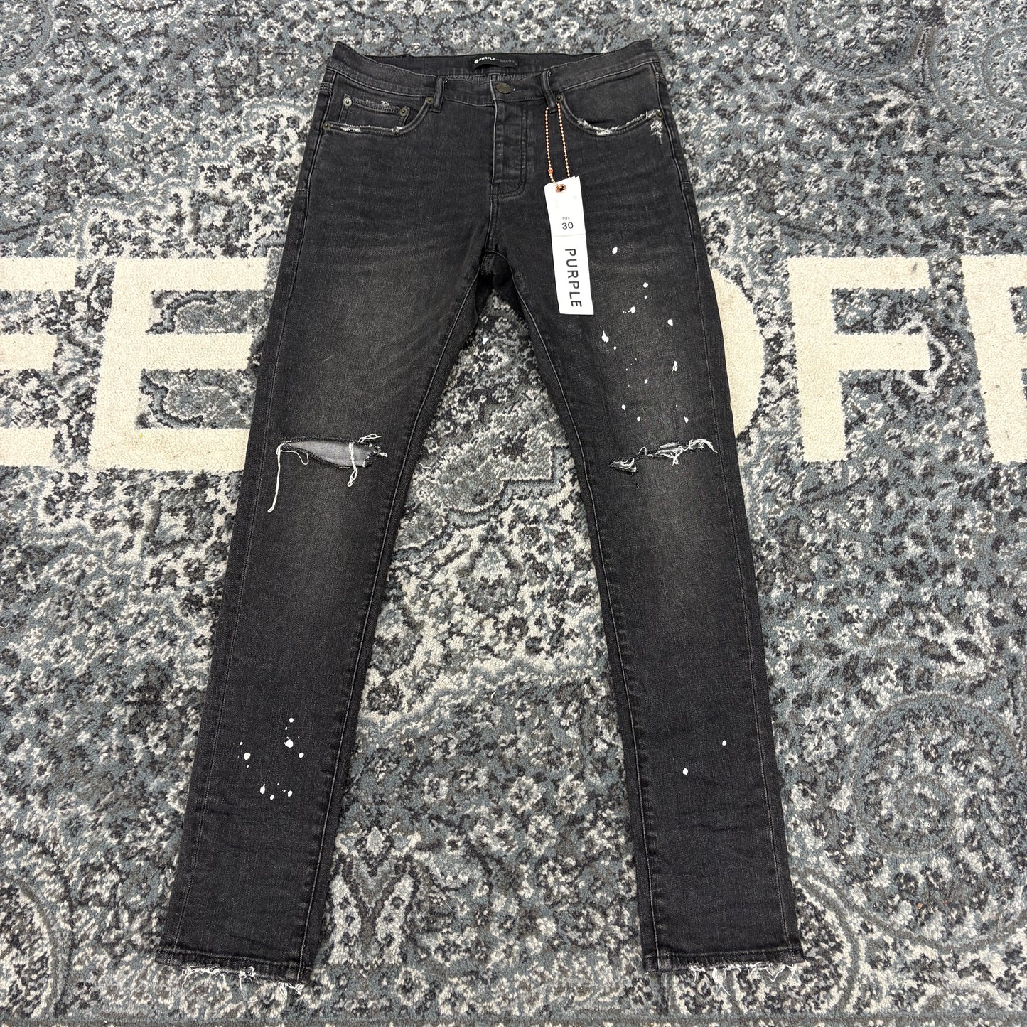Purple Brand Black Over Spray Core Jeans Black