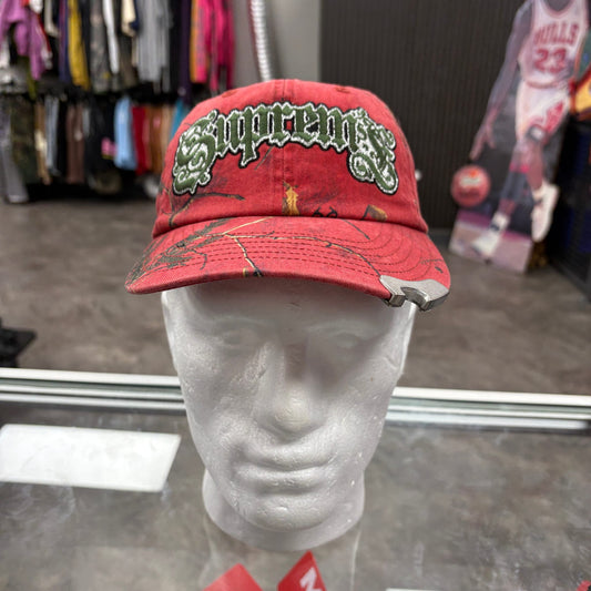 Supreme Bottle Opener 6-Panel Hat Red Camouflage