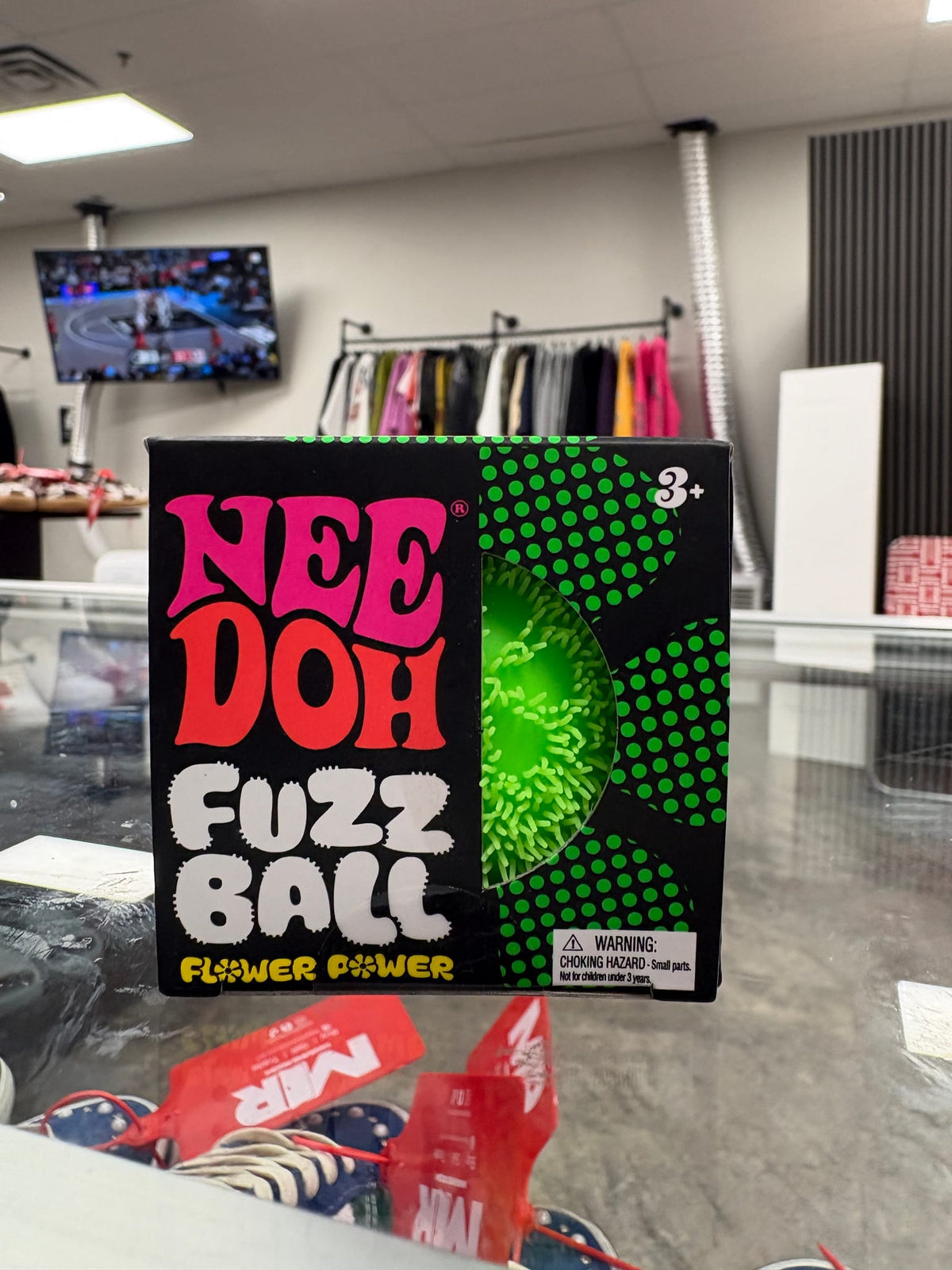 NeeDoh Flower Power Fuzz Ball Squishy Fidget Toy Green