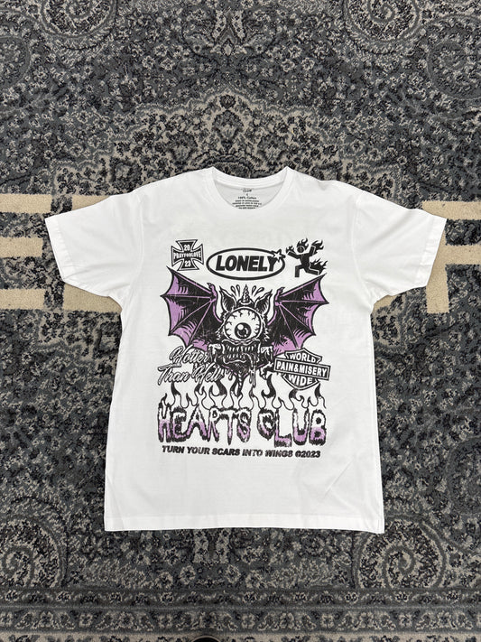Lonely Hearts Hearts Club Tee (White Purple)