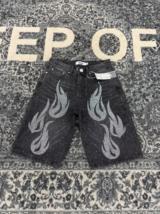 Duaa Flame Stone Denim Jorts