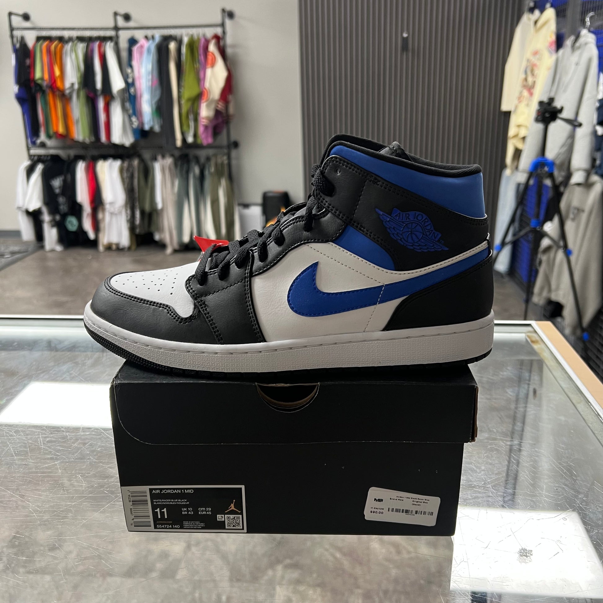 Jordan 1 Mid Black Racer Blue