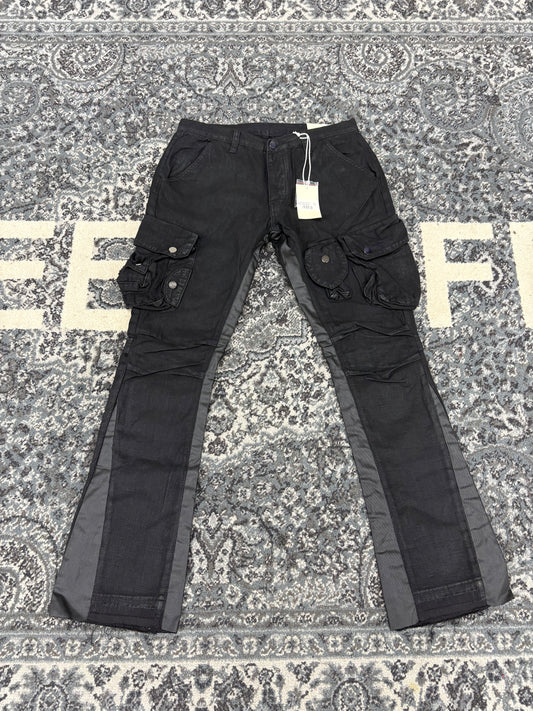Mnml Waxed Cargo Flare Denim