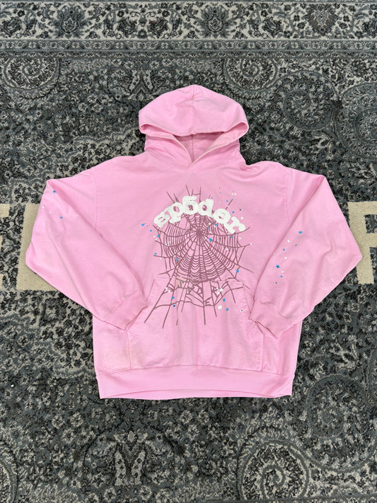 Sp5der OG Web Hoodie Pink