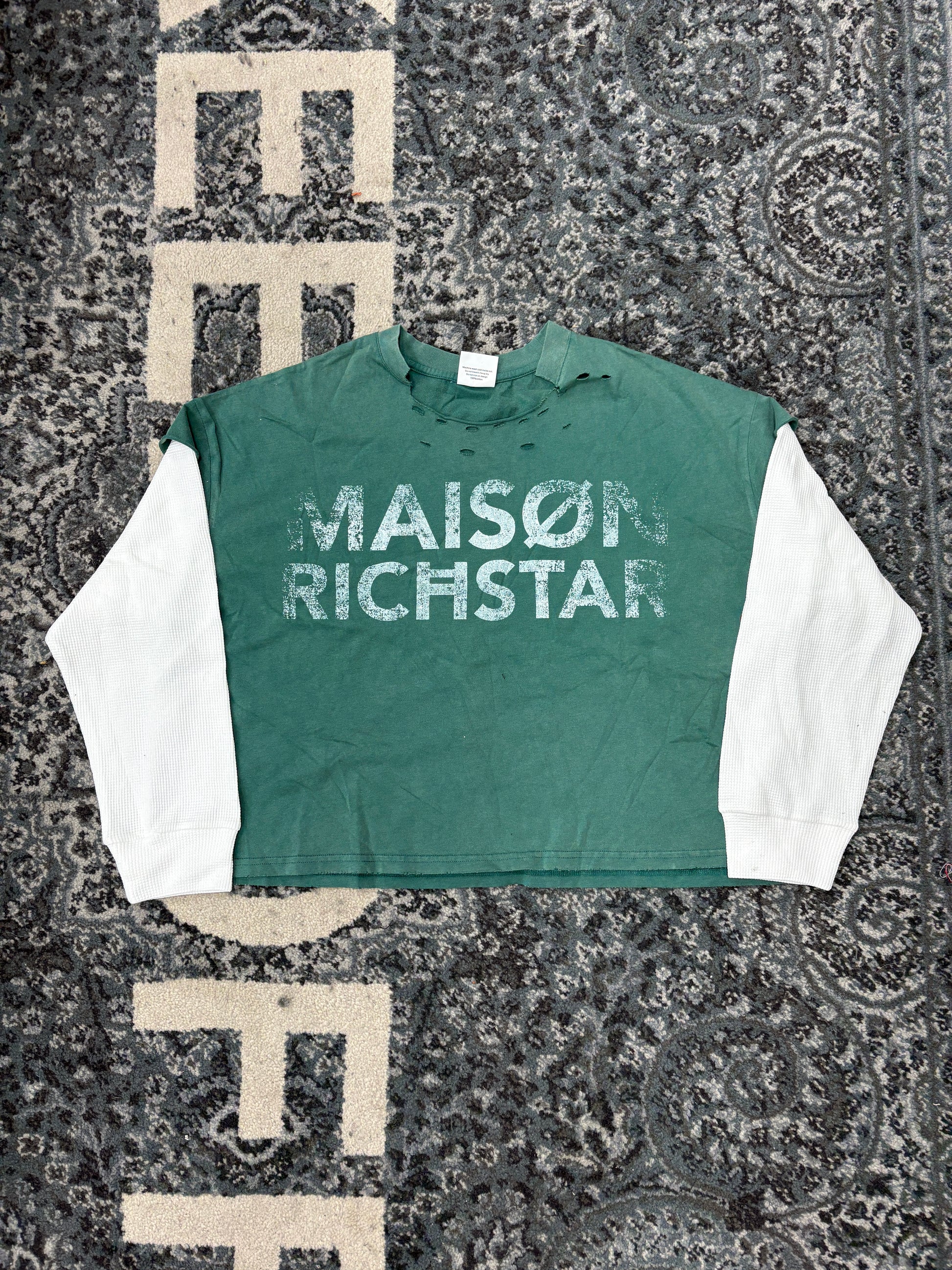 Richstar Thrashed Long Sleeve Tee Green