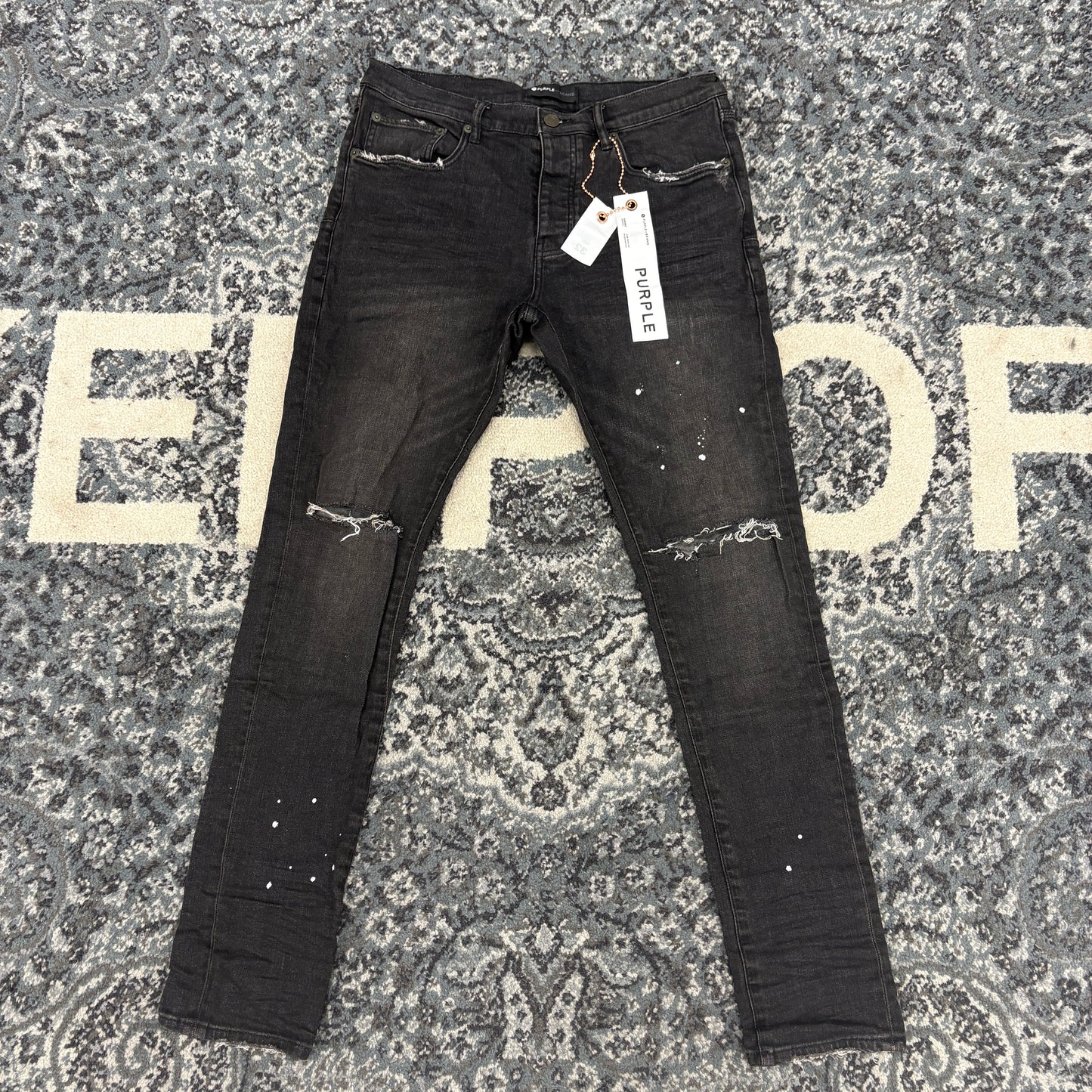 Purple Brand Black Over Spray Core Jeans Black