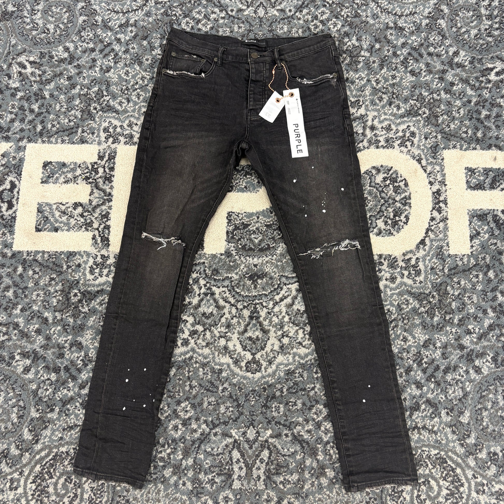 Purple Brand Black Over Spray Core Jeans Black