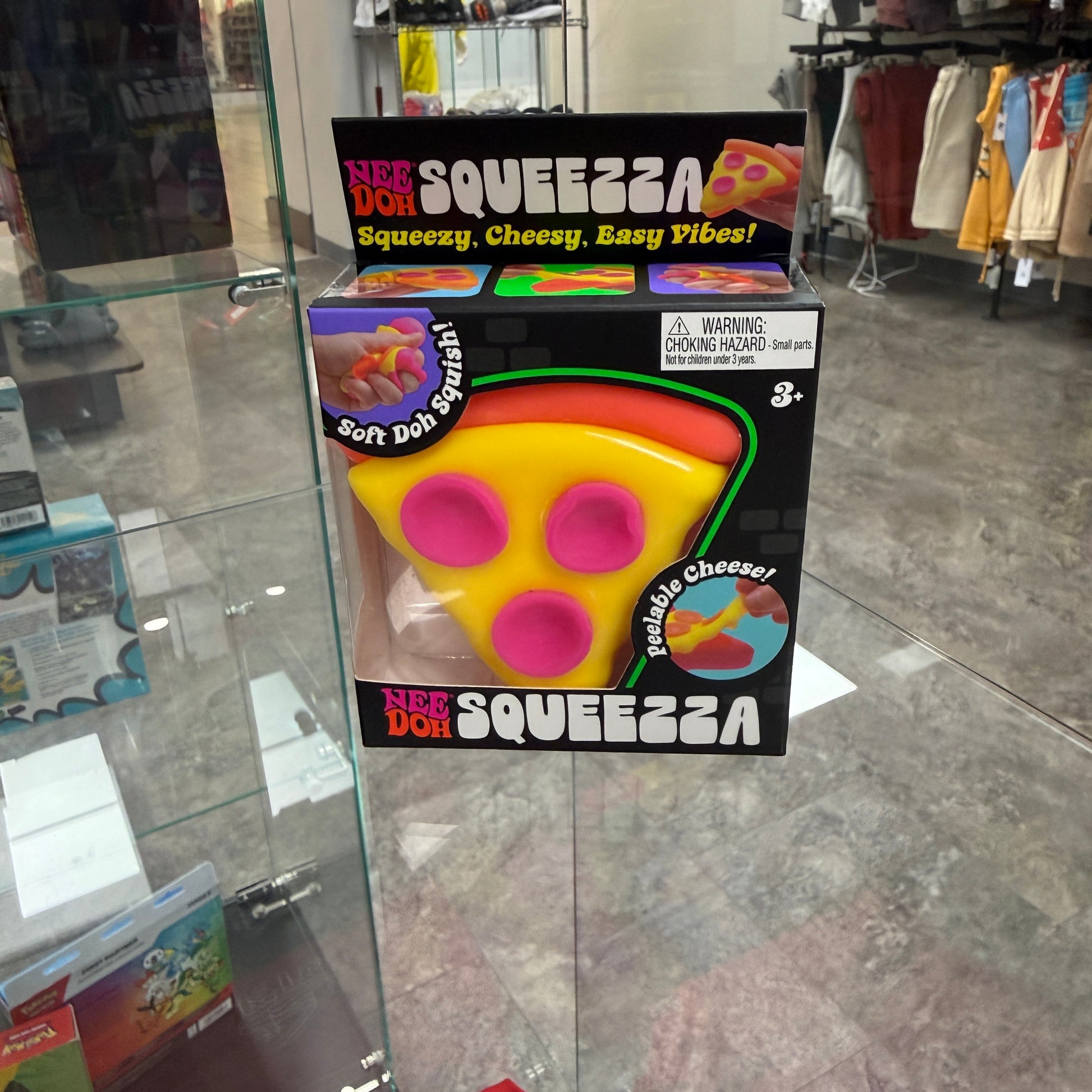 NeeDoh Squeeza Pizza Squishy Fidget Toy Orange Crust