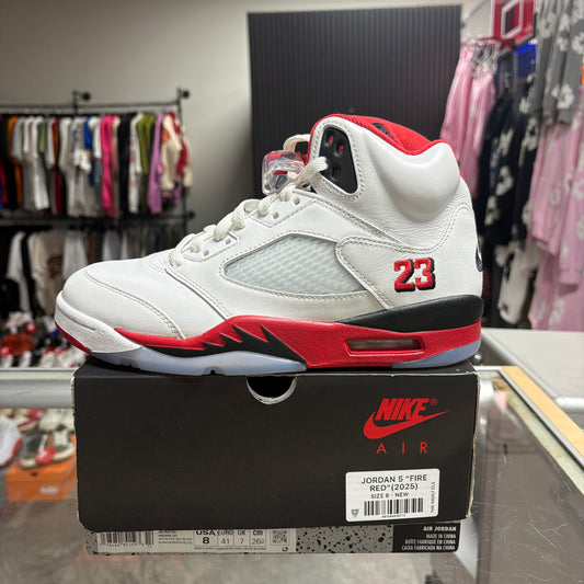 Jordan 5 Retro Fire Red Black Tongue (2025)