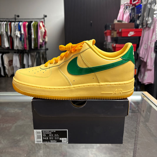 Nike Air Force 1 Low Patent Leather Topaz Gold Pine Green
