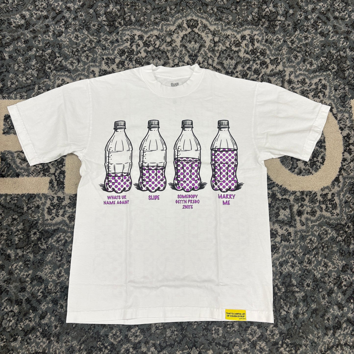 That's A Awful Lot Of Cough Syrup Bottle T-Shirt White/Purple
