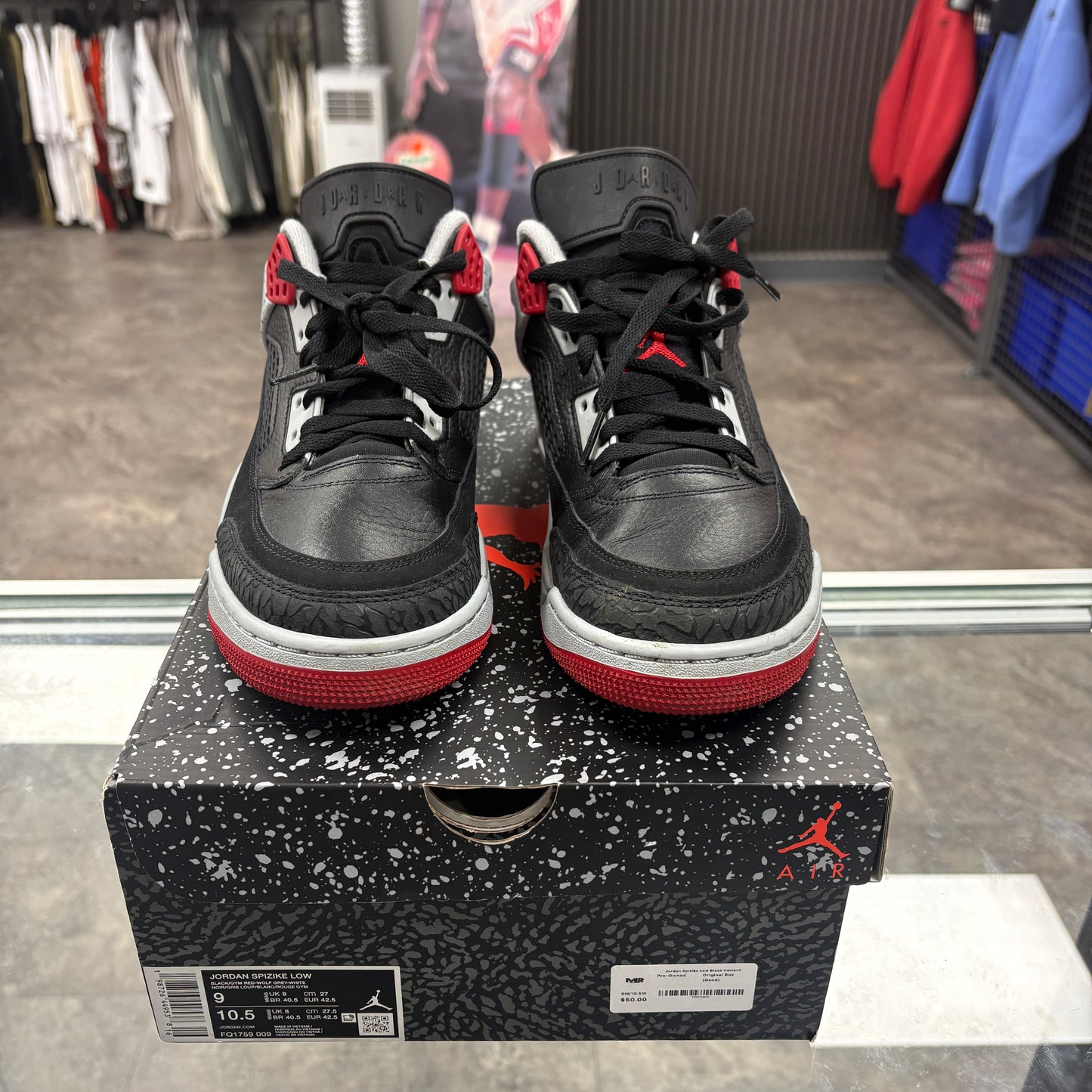 Jordan Spizike Low Black Cement