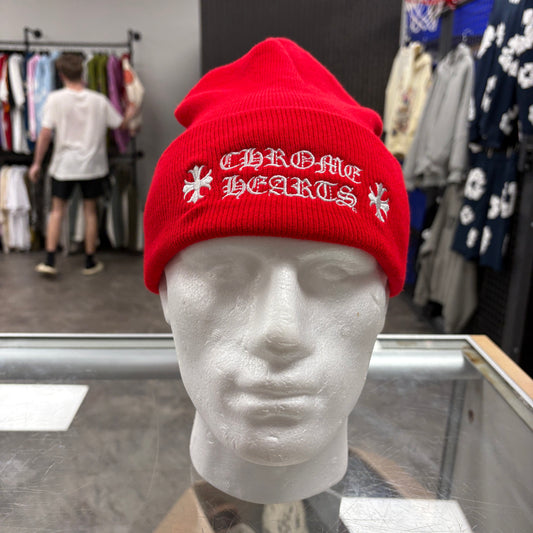 Chrome Hearts Logo Beanie Red