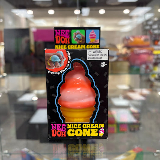 Needoh Nice Cream Ice Cream Cone Squishy Fidget Toy Orange