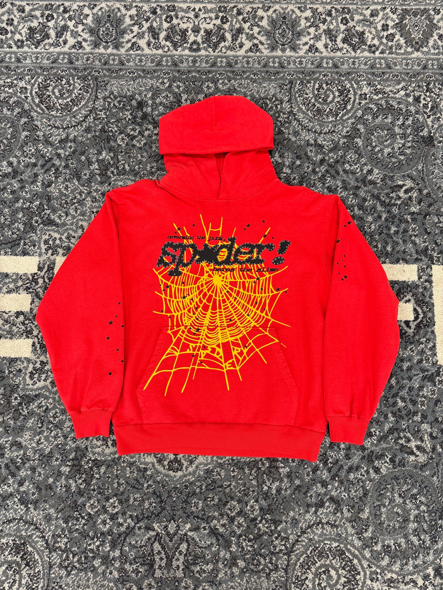 Sp5der Red Web Hoodie