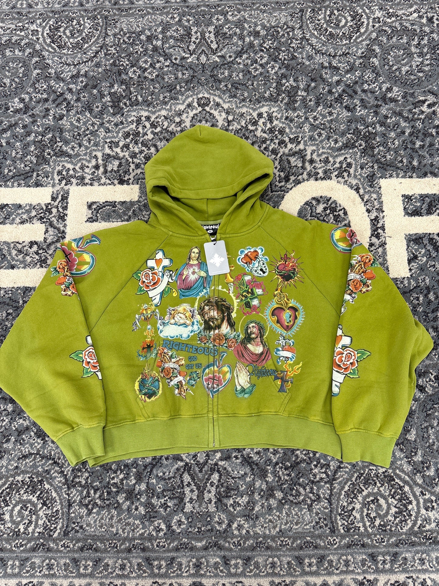 We Are Righteous He Risen Zip Up (Olive)