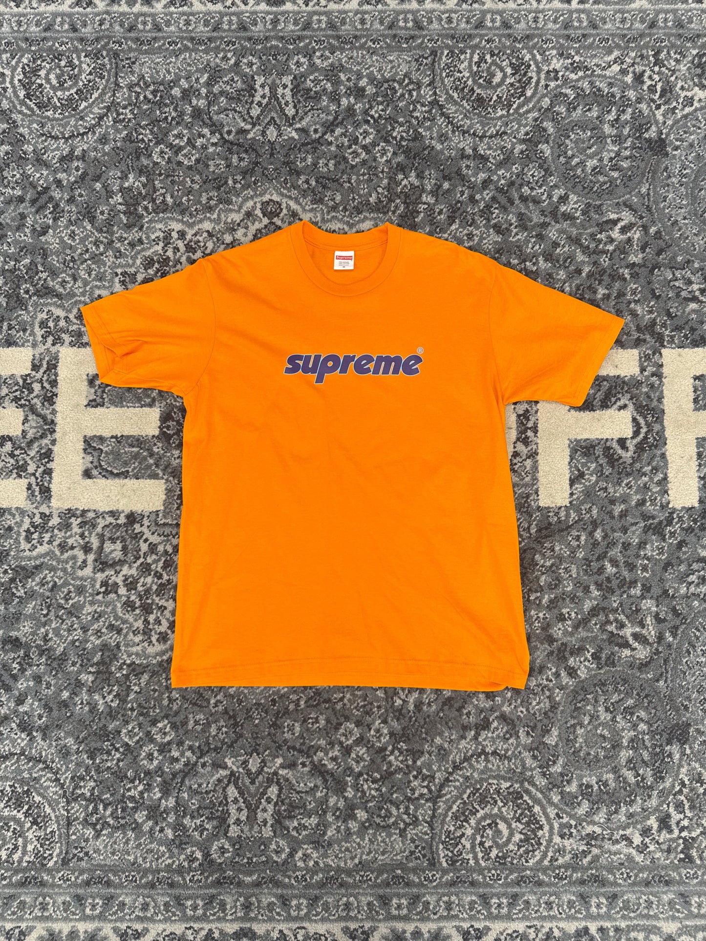 Supreme Purple Logo Tee Orange