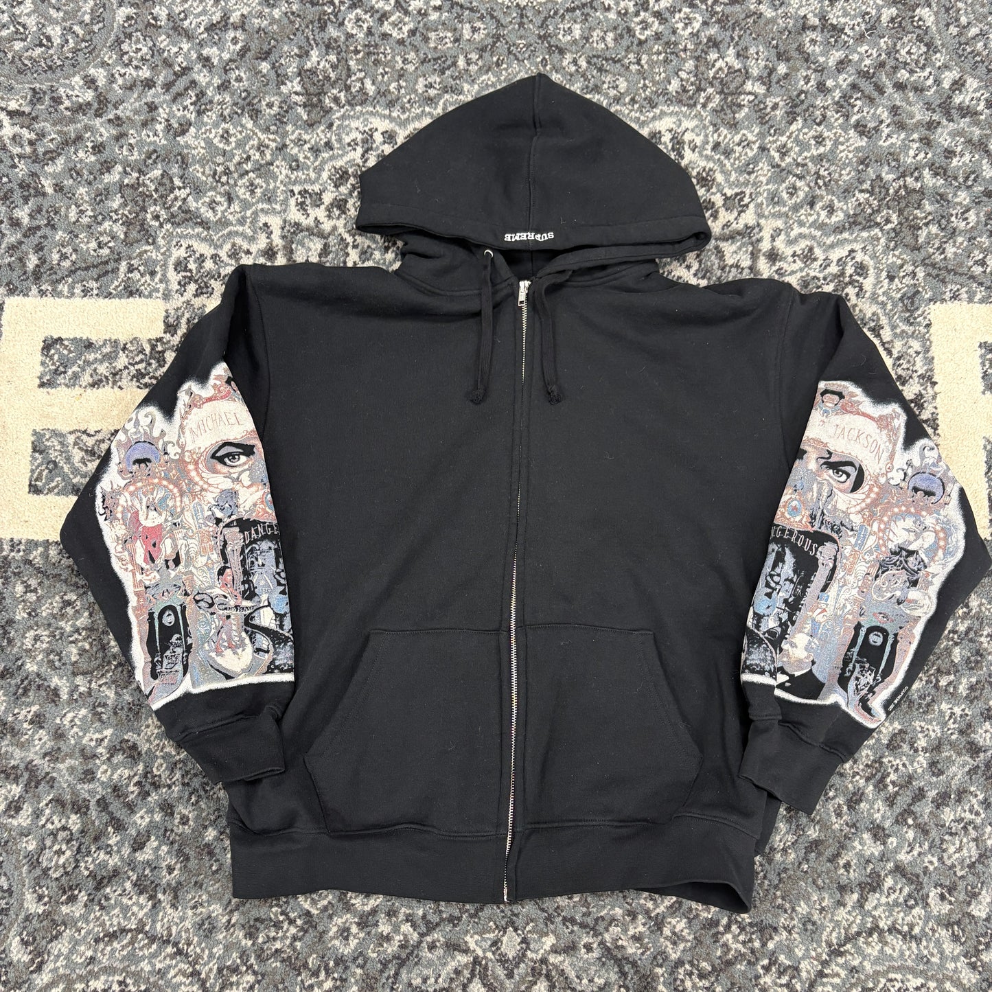 Supreme Michael Jackson Dangerous Zip Up Hooded Sweatshirt Black