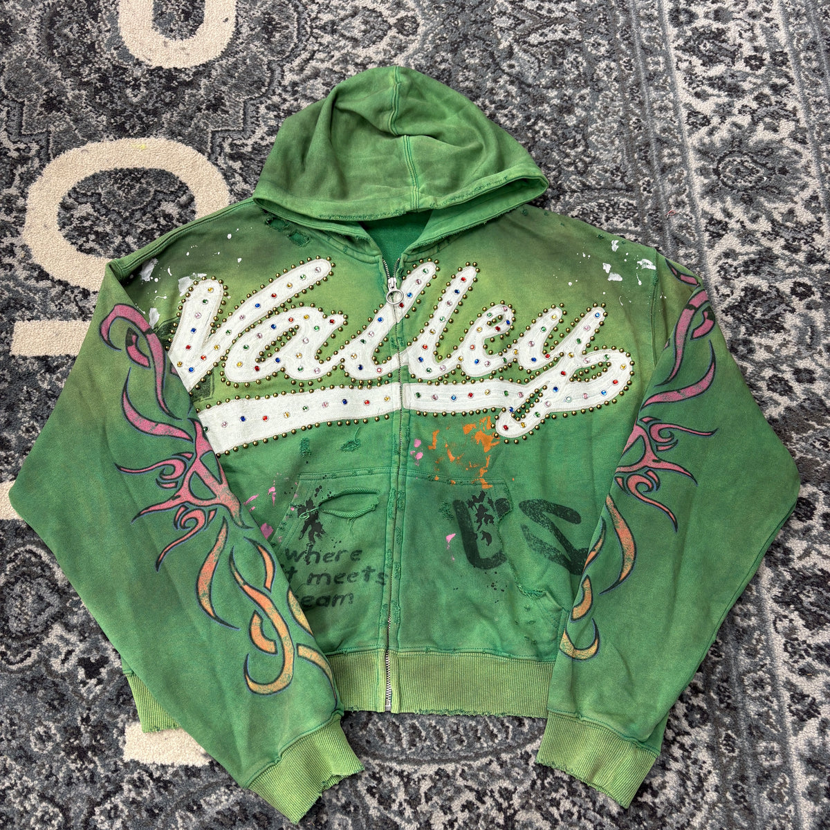 Vale Forever Inferno Zip Up Hoodie Green