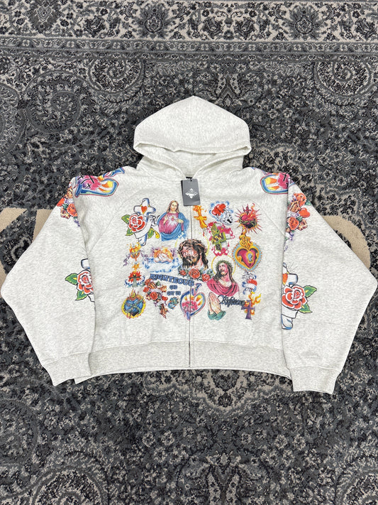 We Are Righteous He Risen Zip Up (Grey)