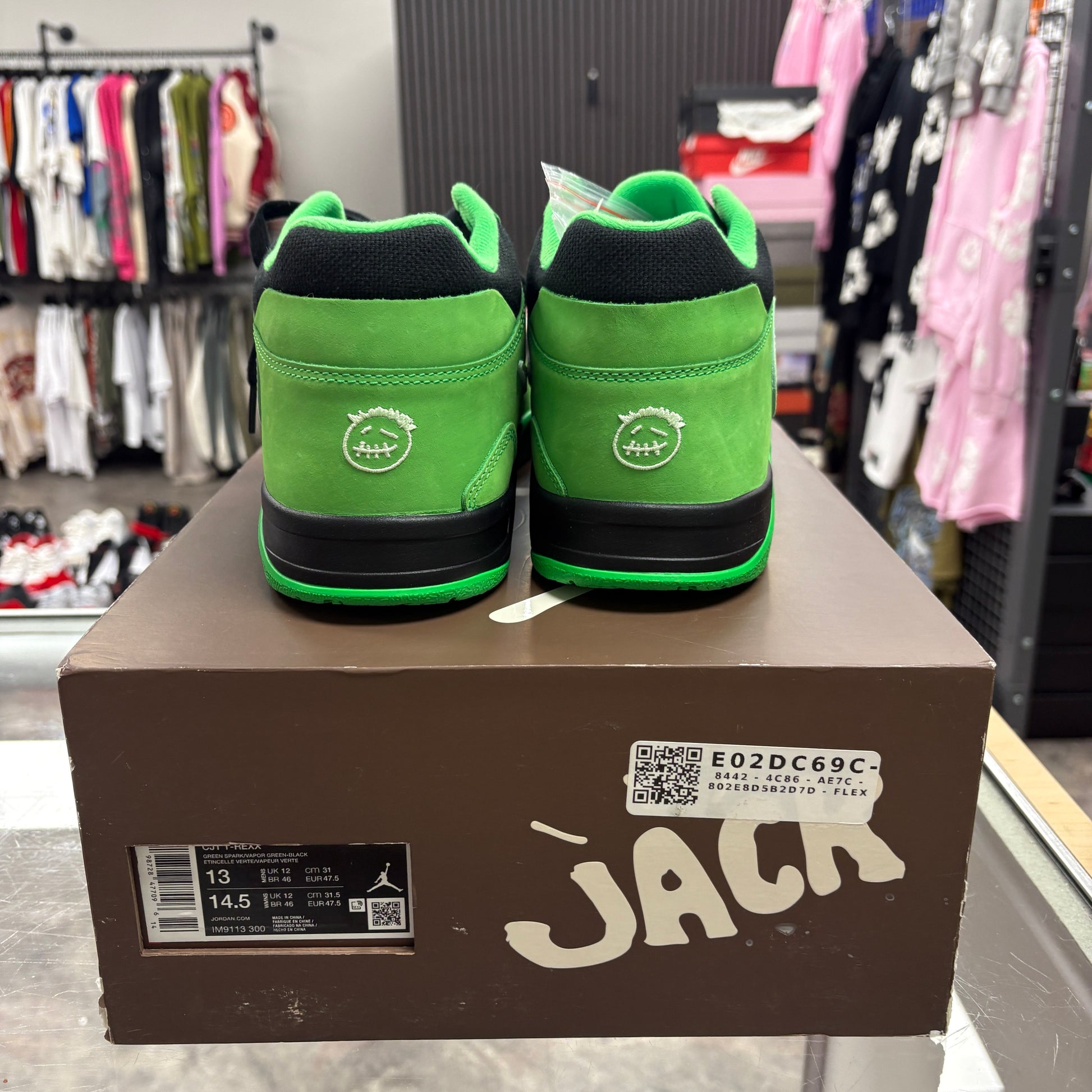 Jordan CJ1 T-Rexx Travis Scott Green Spark