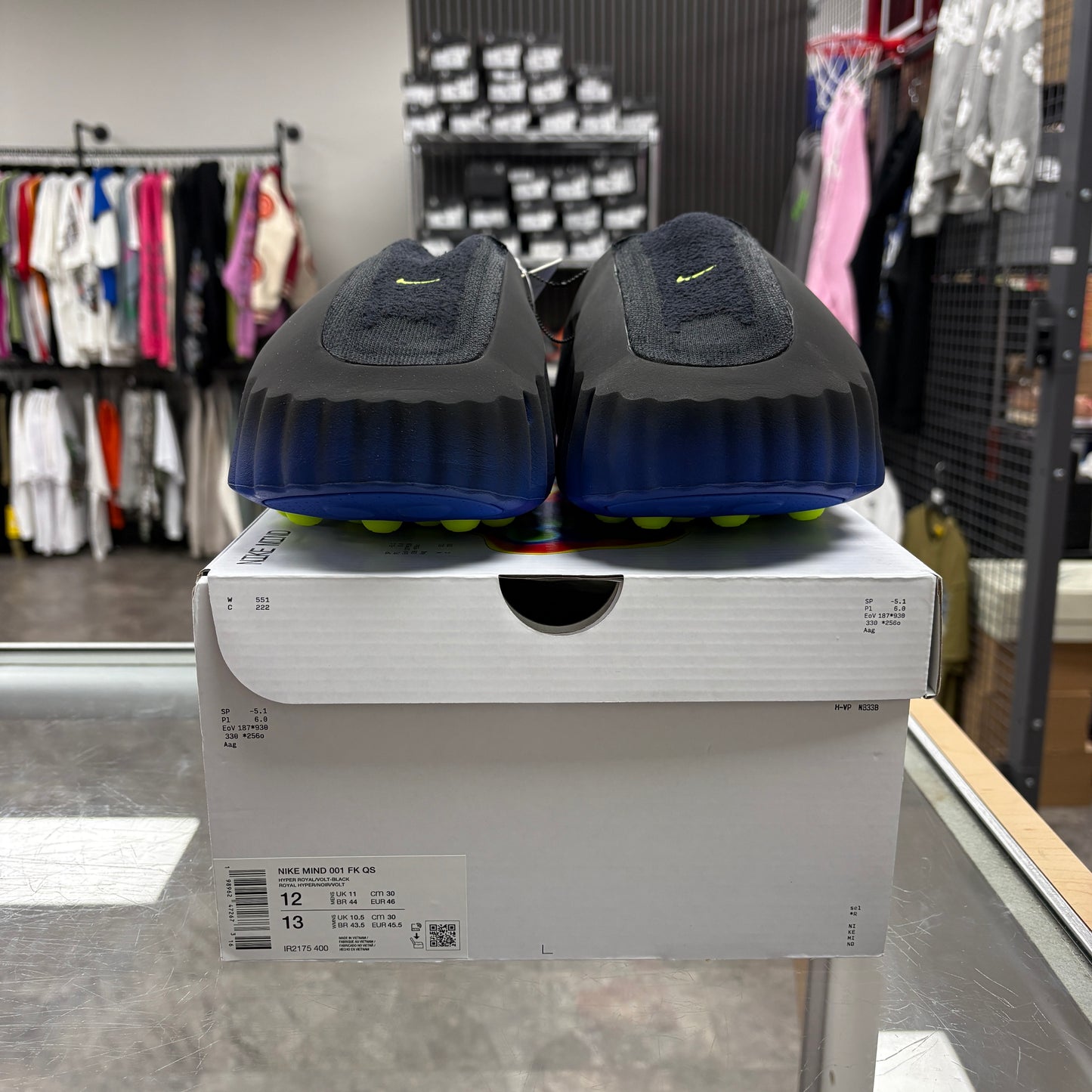 Nike Mind 001 Flyknit Slide Hyper Royal Black