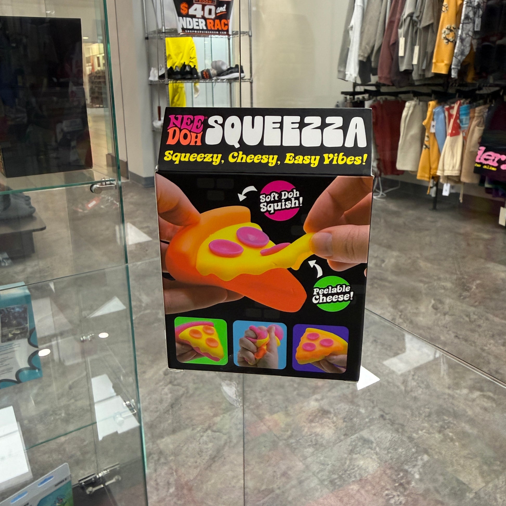 NeeDoh Squeeza Pizza Squishy Fidget Toy Orange Crust