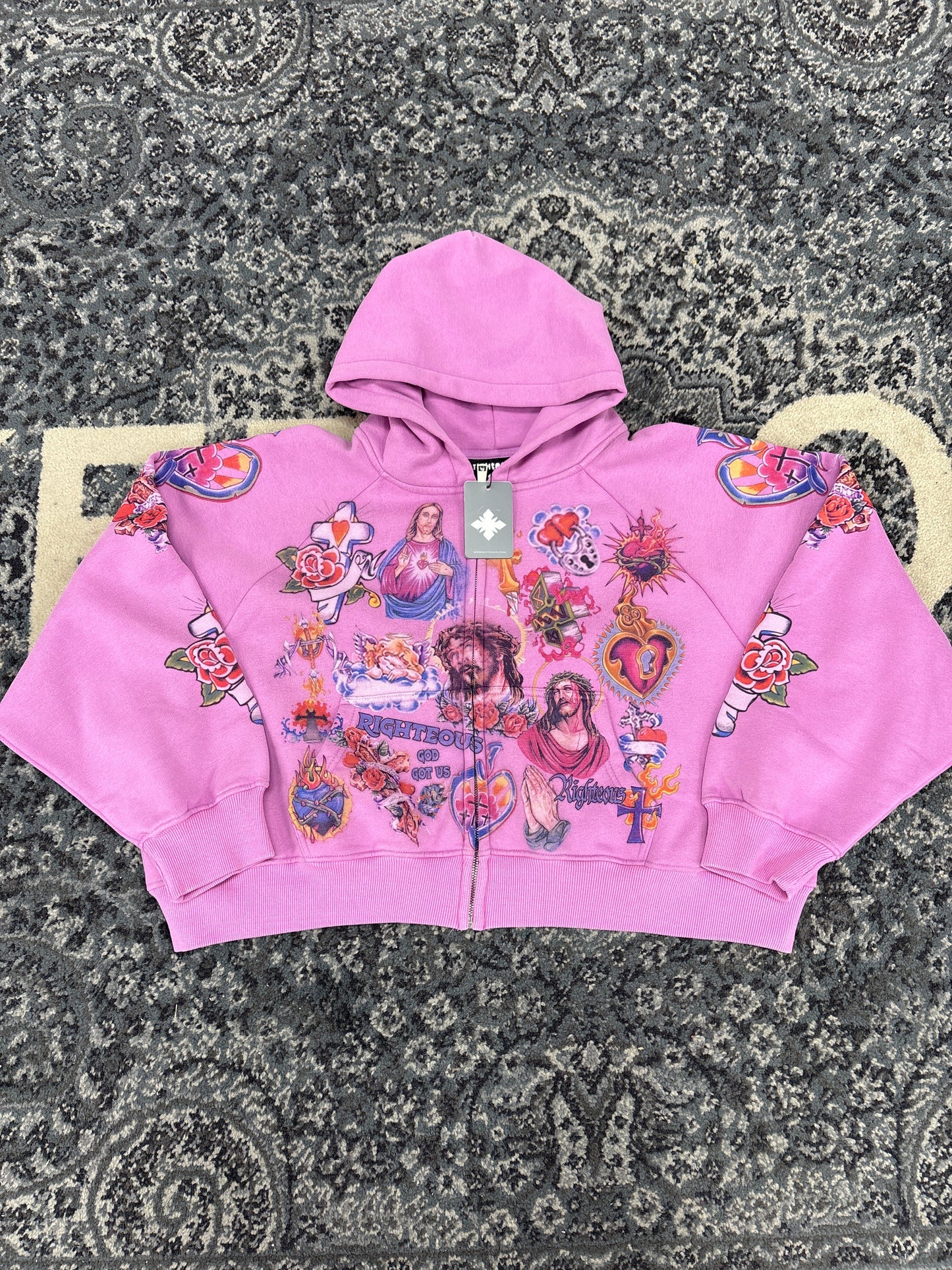 We Are Righteous He Risen Zip Up (Purple)