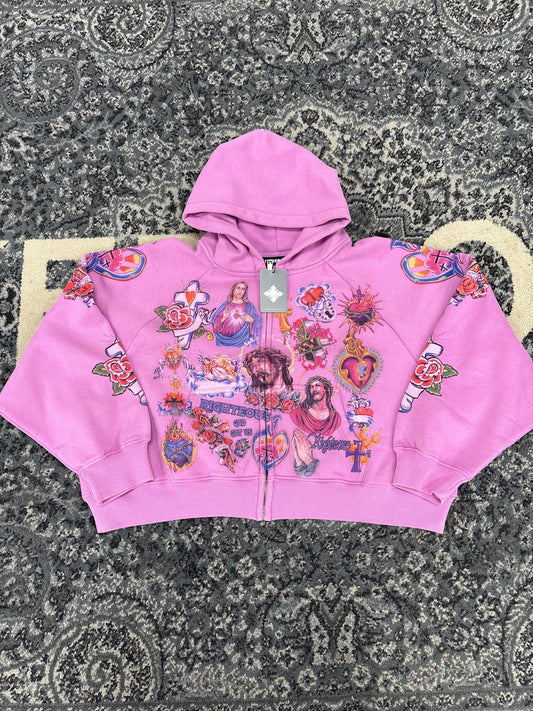 We Are Righteous He Risen Zip Up (Purple)