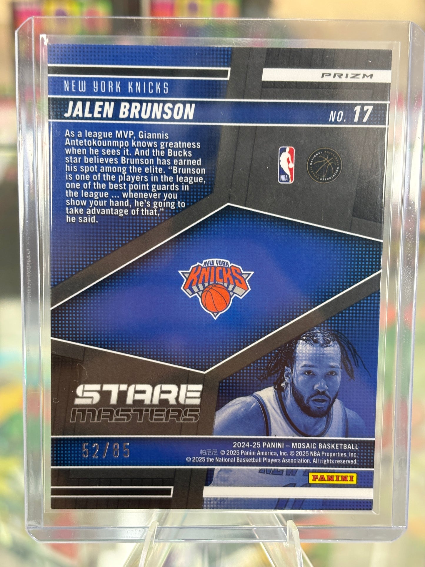 PANINI Jalen Brunson Mosiac Stare Masters 52/85
