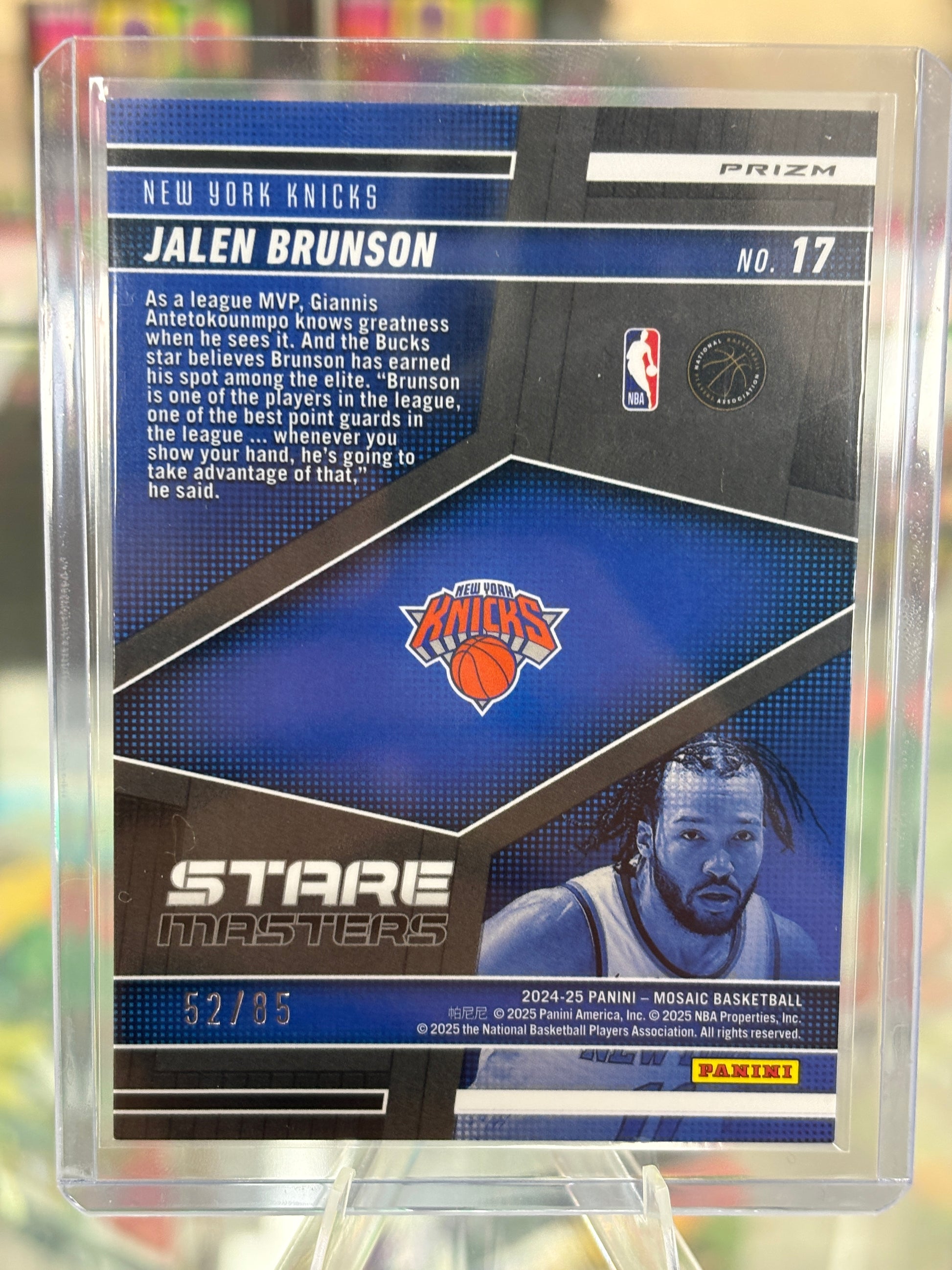 PANINI Jalen Brunson Mosiac Stare Masters 52/85