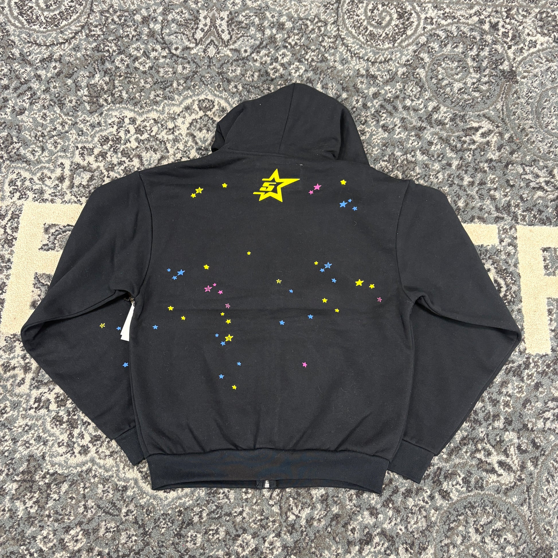 Sp5der Punk V2 Zip Up Hoodie Black