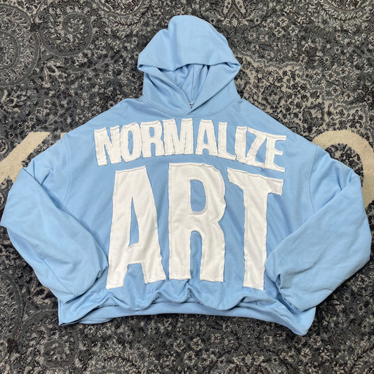 BILLIONAIRE STUDIOS HOODIE NORMALIZE ART BLUE